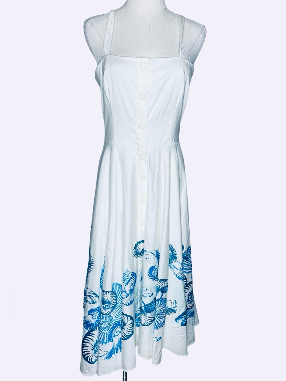 White House Black Market Seashell Print Button Front Fit & Flare Midi Dress
6 - Picture 5 of 10